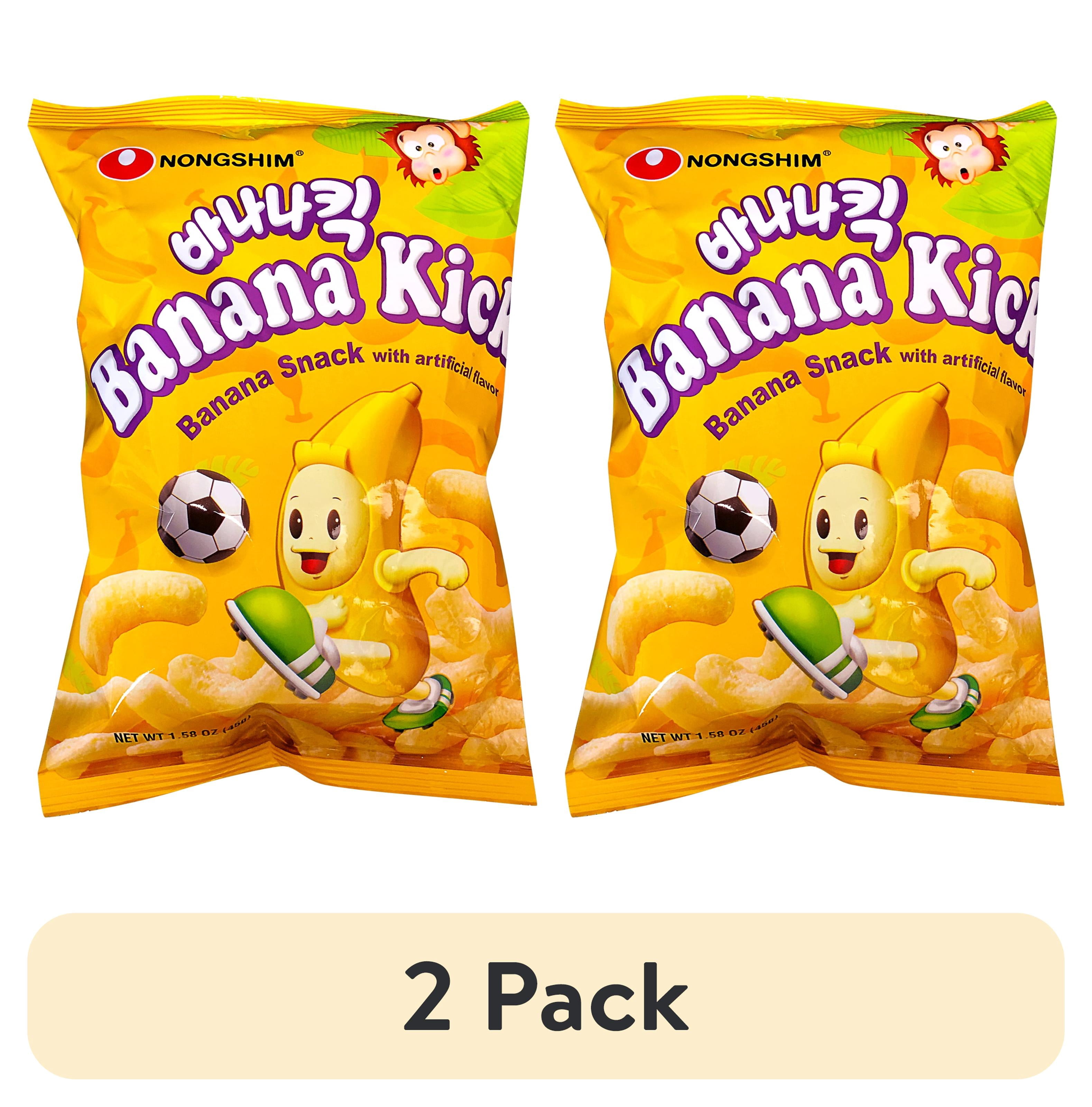 2 pack) Nongshim Nongshim Banana Kick Corn Puff Snack, 1.58 oz