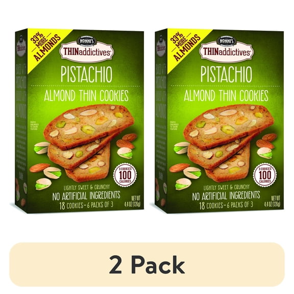 (2 pack) Nonni's Thinaddictives Pistachio Almond Thin Cookies