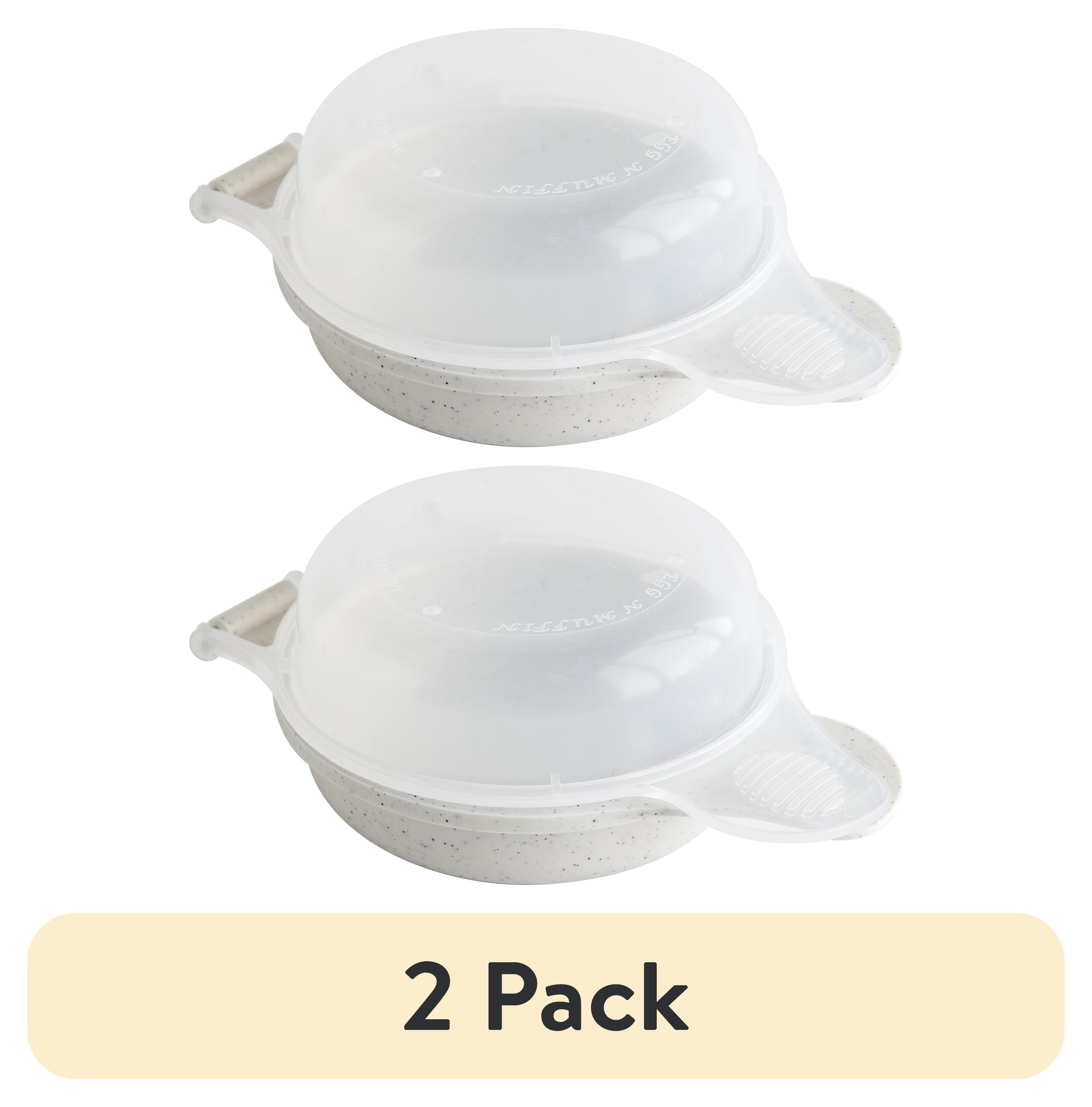 (2 pack) Nordic Ware Microwave Eggs 'N Muffin Pan, White, 4.1" x 4.1"