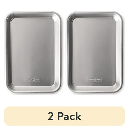 (2 pack) Nordic Ware Naturals 10" x 7" Aluminum Eighth Sheet, Rectangular Cookie & Baking Sheet Pan