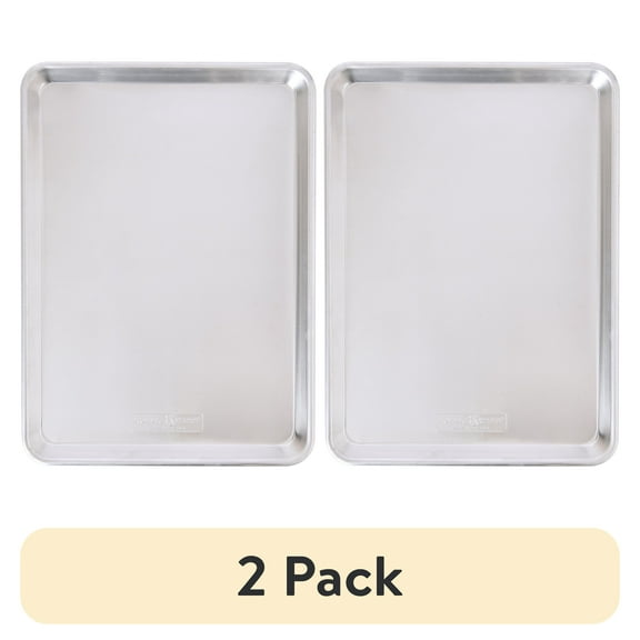 (2 pack) Nordic Ware Naturals 18" x 13" Aluminum Half Sheet, Rectangular Cookie & Baking Sheet Pan