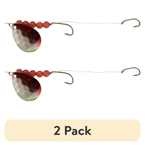 (2 pack) Northland Tackle Walleye Crawler Hauler, Spinner Rig, Freshwater, Hex Nickel Red