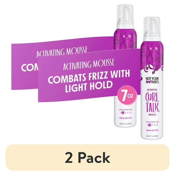 (2 pack) Not Your Mother's Curl Talk Curl Activating Hair Mousse for Lightweight Hold, 7 oz