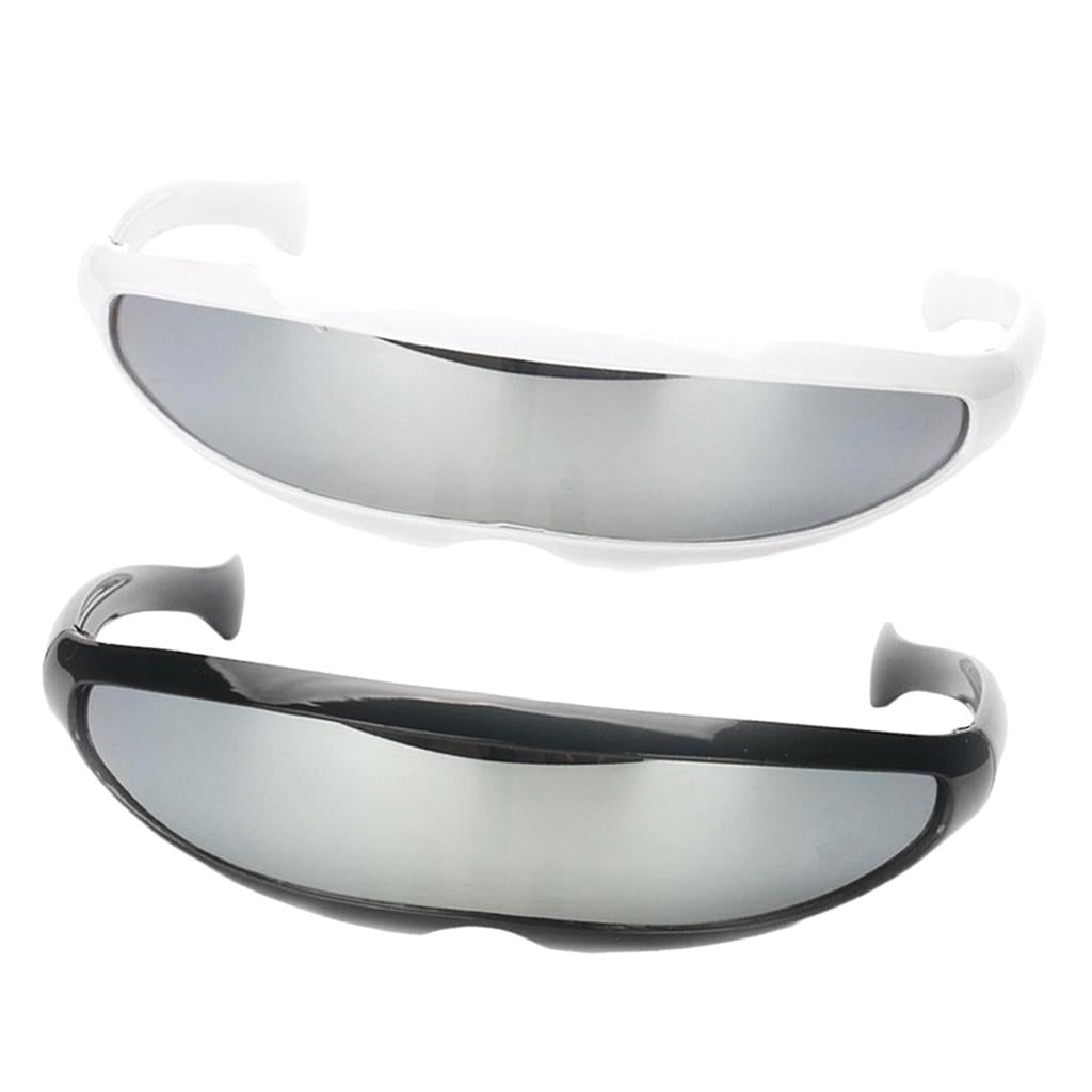 2/pack Novelty Futuristic Sunglasses Mirrored Glasses