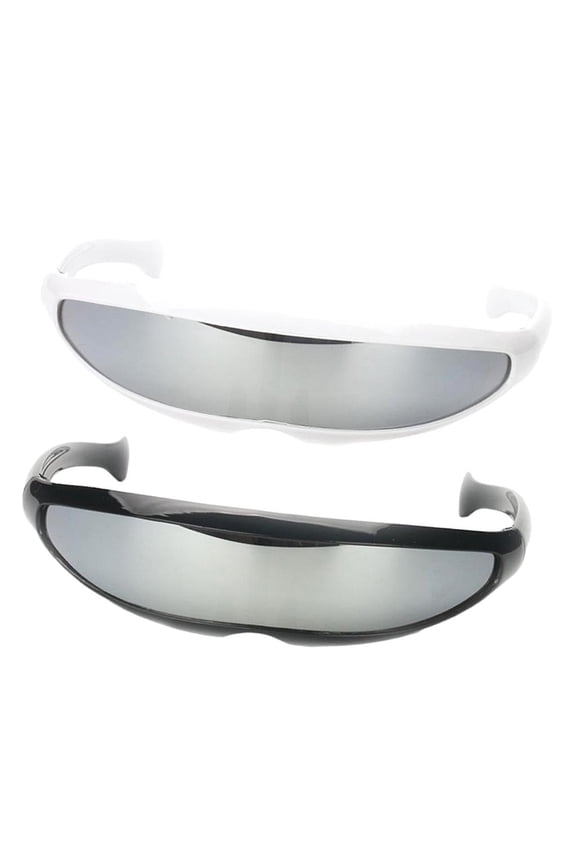 2/pack Novelty Futuristic Sunglasses Mirrored Glasses