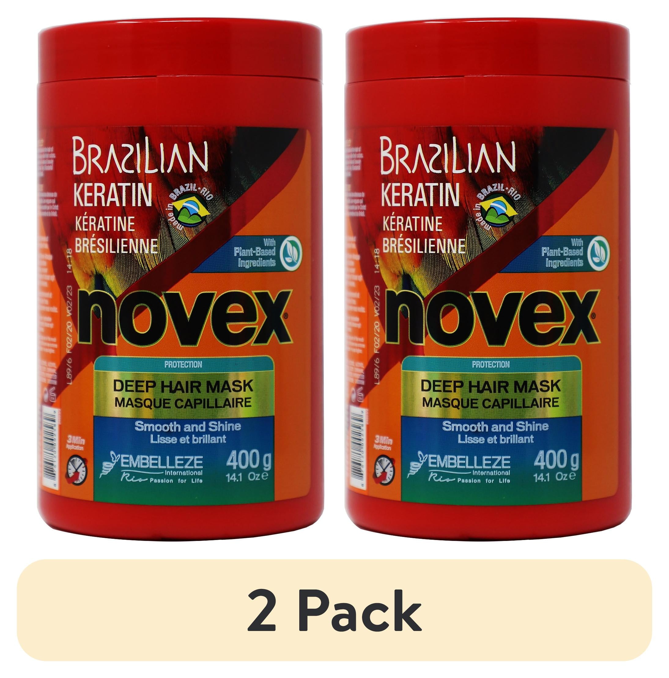 pack) Novex Brazilian Keratin Hair Mask, Frizz Control and