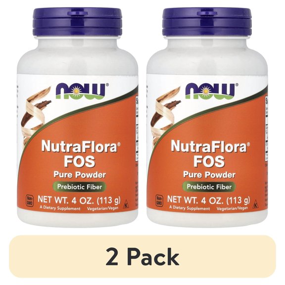(2 pack) Now Foods Nutra Flora FOS 4 oz Powder