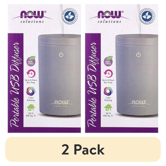 (2 pack) Now Foods Portable USB Ultrasonic Oil Diffuser 1 Diffuser