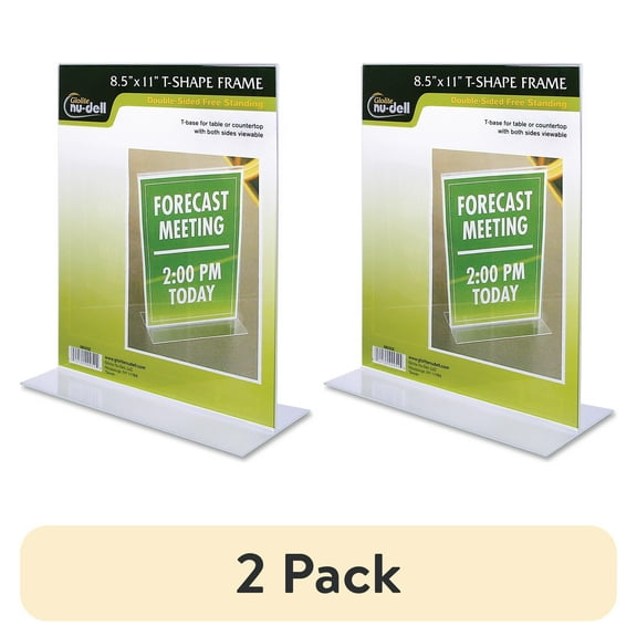 Nu-Dell T-shape Acrylic Frame Standing Sign Holder