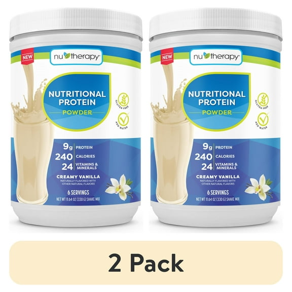 (2 pack) NuTherapy Nutritional Protein Powder, Creamy Vanilla, 330g, 6 Servings
