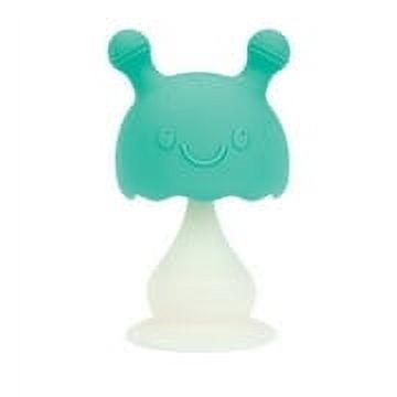 (2 pack) Nuby Super Soft Silicone Teether with Suction Base, Mushroom Bobblehead