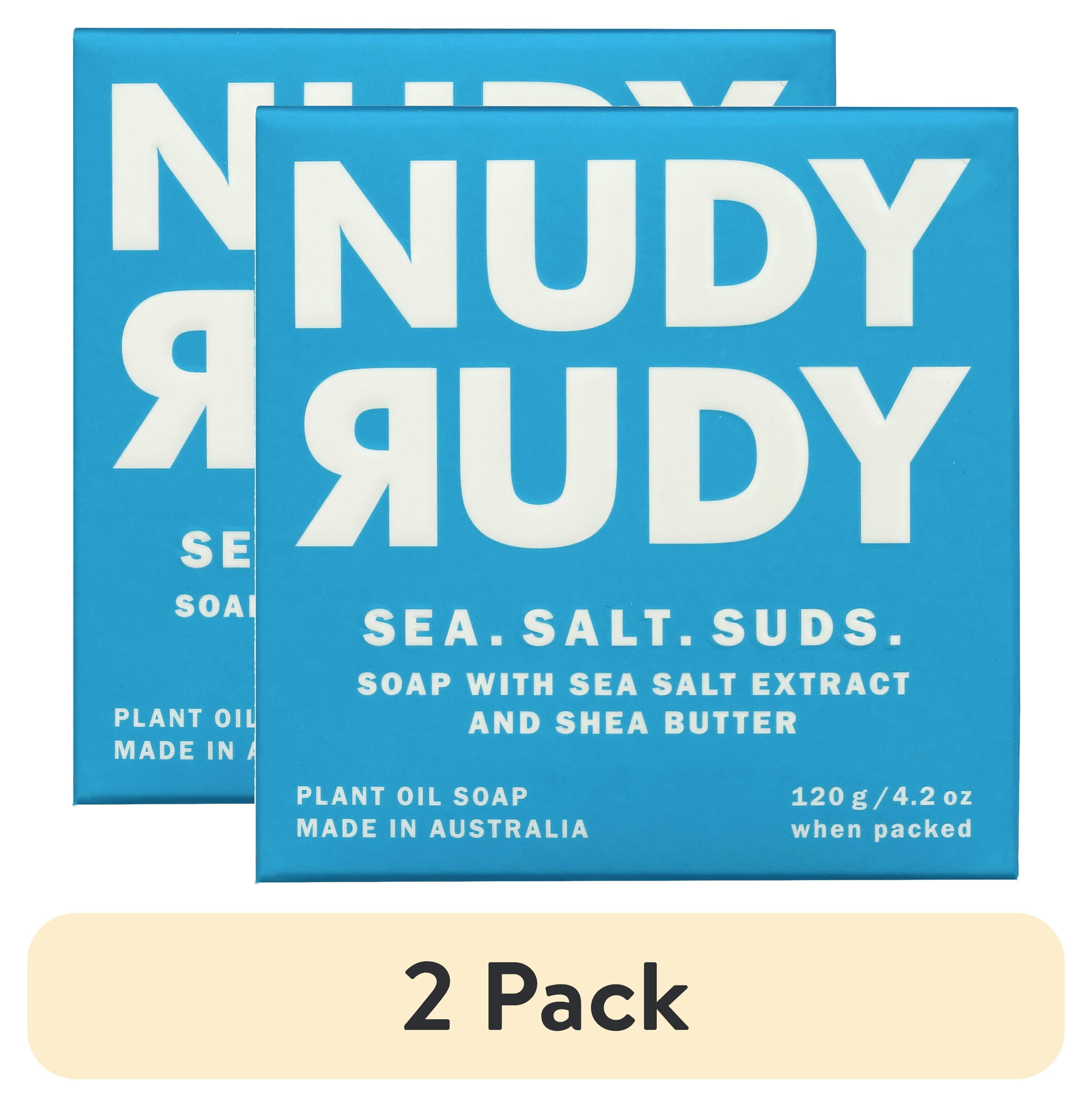 (2 pack) Nudy Rudy Sea.Salt.Suds – Soap with Sea Salt Extract and Shea Butter for Dry Skin– 4.2oz