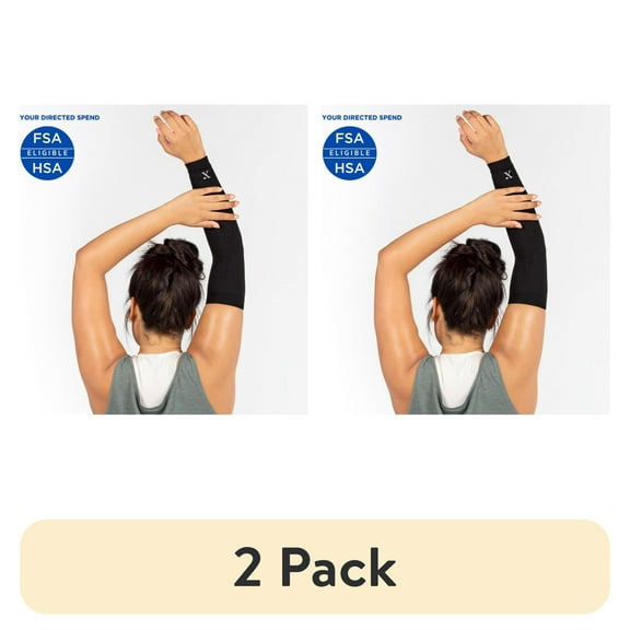 (2 pack) Nufabrx Pain Relieving Arm Compression Sleeve for Men & Women | Arm & Elbow | One Size Fits Most