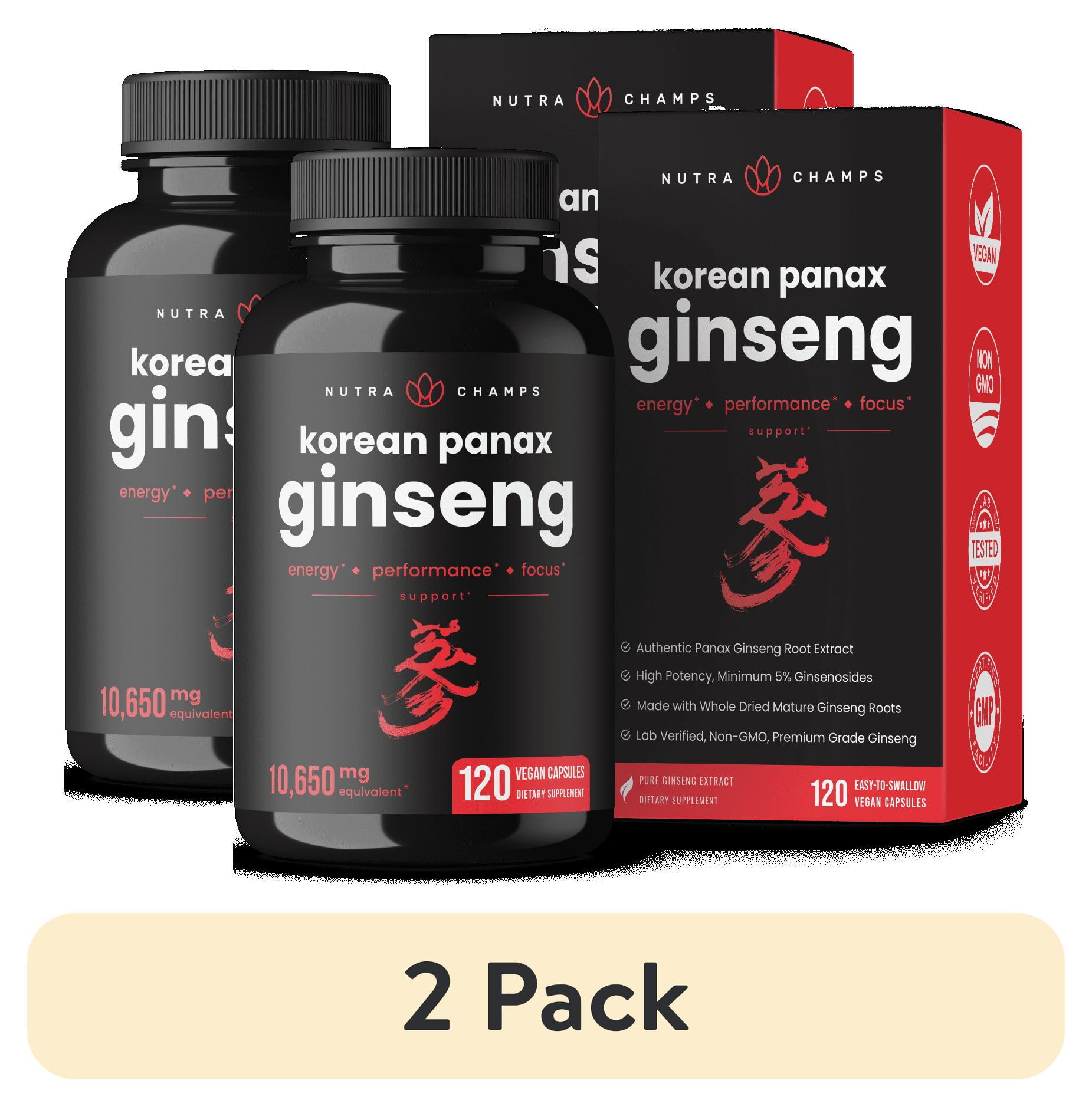 Korean Red Panax Ginseng 1600mg - 120 Capsules - Extra Strength NON-GMO