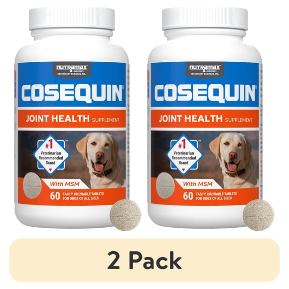 (2 pack) Nutramax Cosequin for Dogs Joint Health Supplement, Chewable Tablets, 60 Count