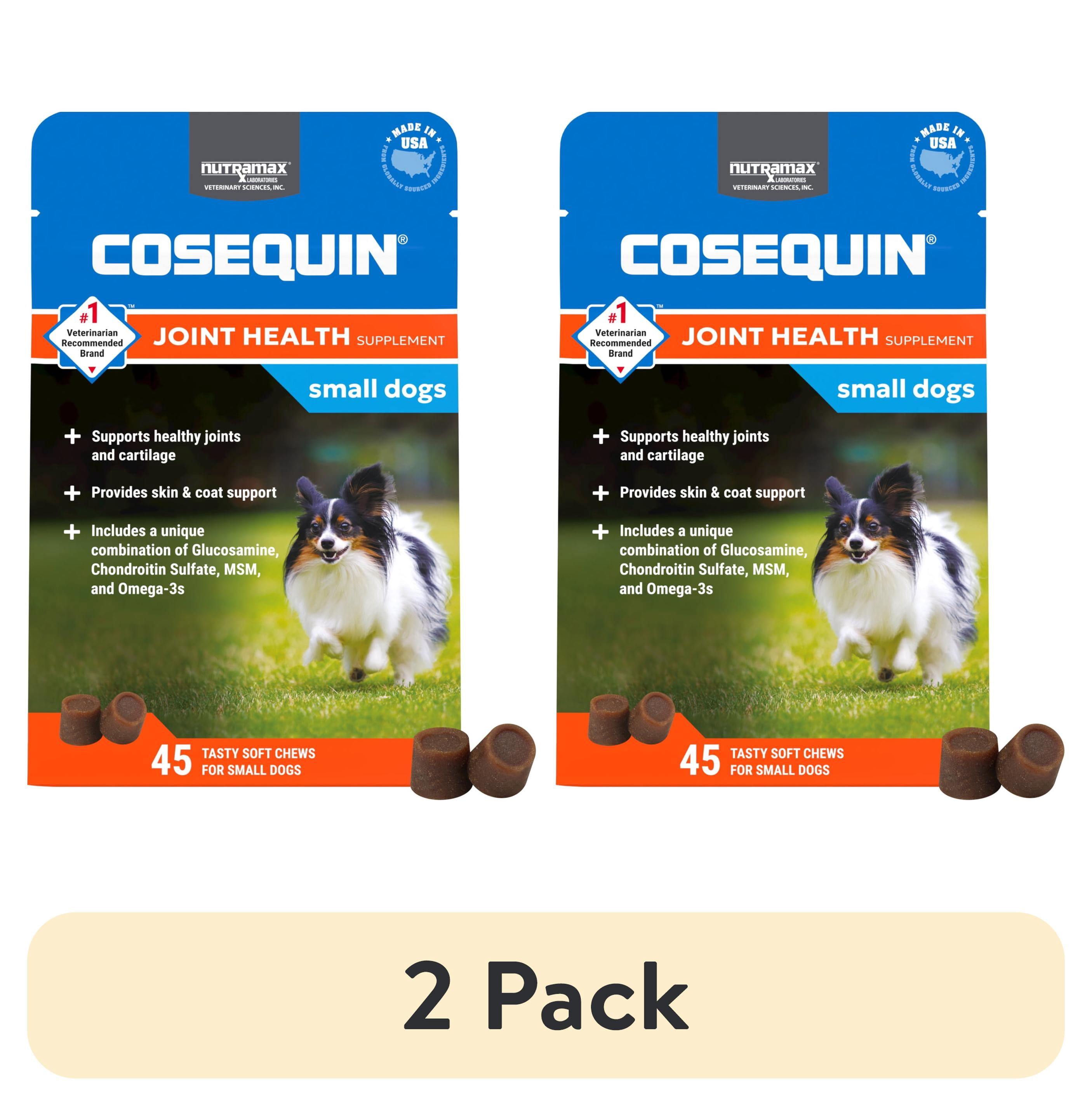 (2 pack) Nutramax Cosequin for Small Dogs, Joint Health Supplement, Soft Chews, 45 Count