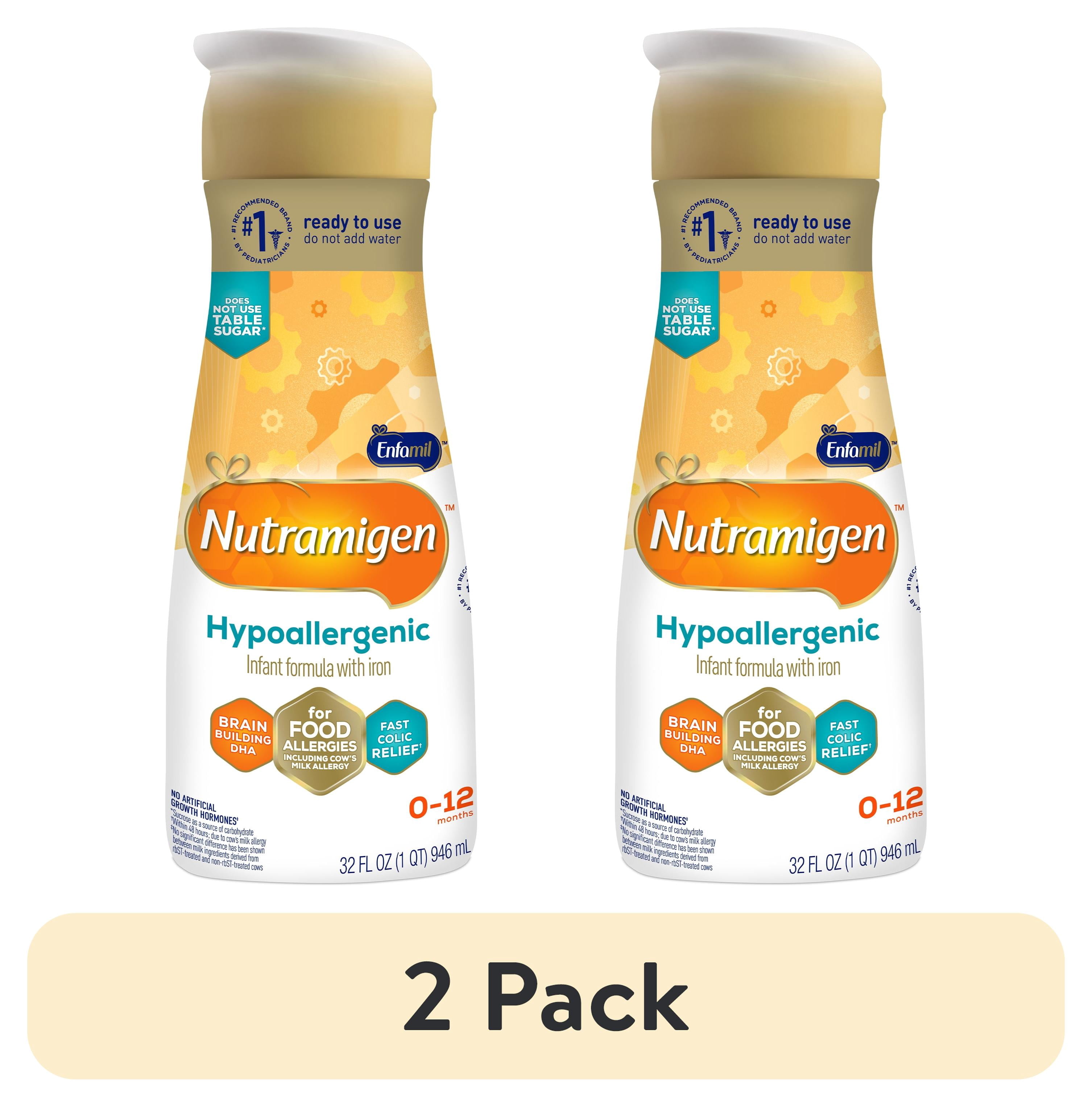 (2 pack) Nutramigen Hypoallergenic Baby Formula, Ready-to-Feed, 32 fl oz Bottle