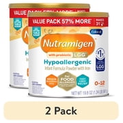 2 pack Nutramigen with Probiotic LGG Hypoallergenic Powder Baby Formula, 19.8 oz Can