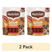 (2 pack) Nutrish Soup Bones Premium Dog Chews with Real Beef and Barley, 6 Chews (Rachael Ray)