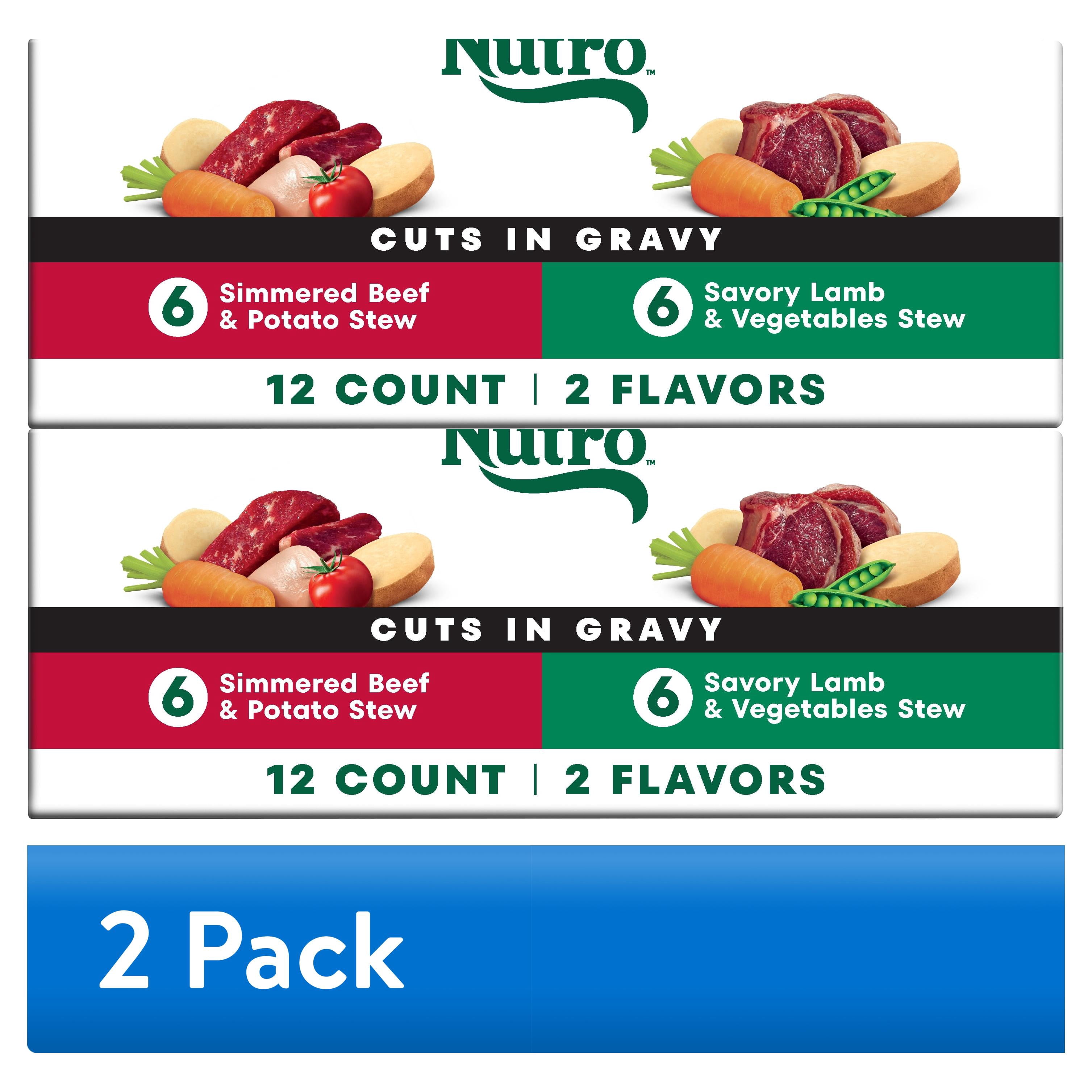(2 pack) Nutro Natural Choice Cuts In Gravy Lamb Beef Variety Pack Wet Dog Food, 3.5 Oz Tray Pack Of 12