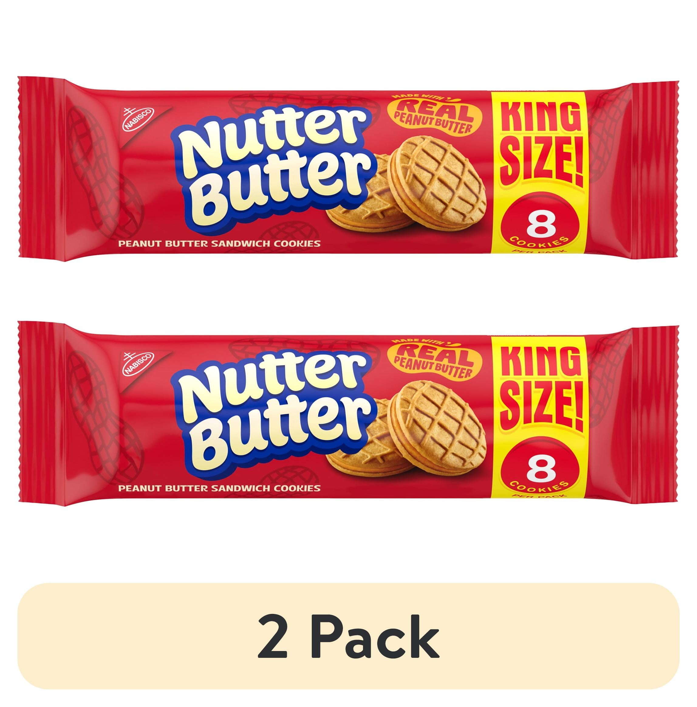 2 pack) NUTTER BUTTER Peanut Butter Sandwich Cookies, King Size