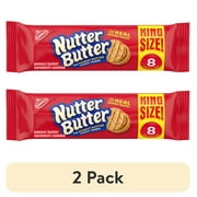 (2 pack) NUTTER BUTTER Peanut Butter Sandwich Cookies, King Size, 3.5 oz