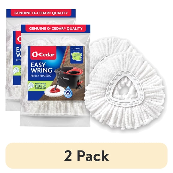 (2 pack) O-Cedar EasyWring™ Machine Washable Microfiber Spin Mop Head Replacement