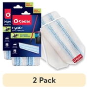 2 pack O-Cedar H2prO Microfiber Flat Mop Head Replacement Machine Washable