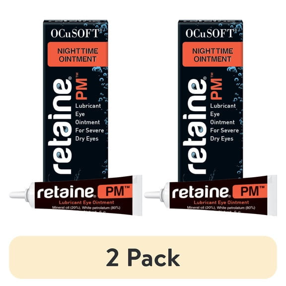 (2 pack) OCuSOFT Retaine PM Nighttime Ointment 5 Gram Tube, Lubricant Eye Ointment for Irritated Eyes Associated with Dry Eye