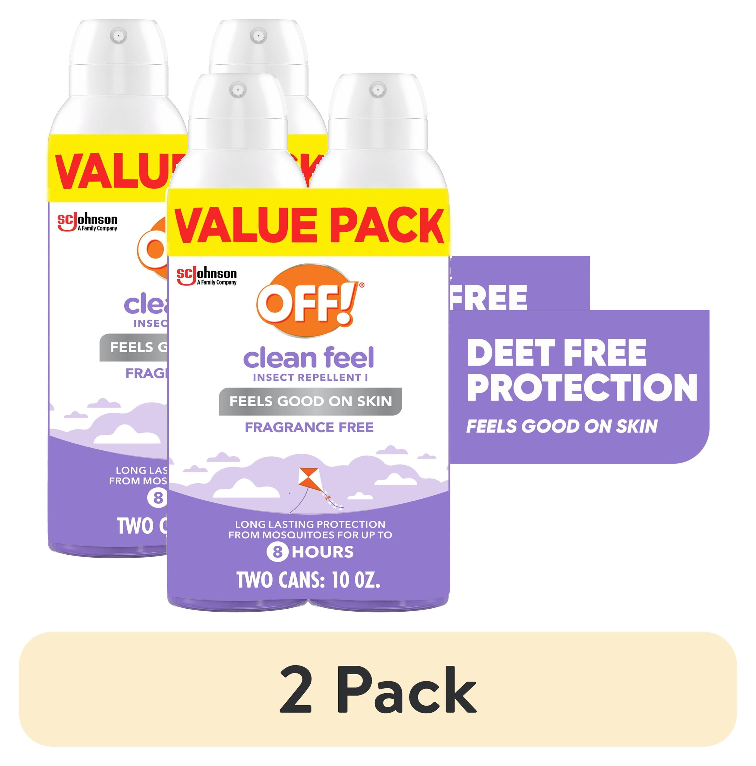 (2 pack) OFF! Clean Feel Picaridin Insect Repellent Spray Aerosol Value Pack, Tick, Mosquito Repellent, 2 Cans, 10 oz Total