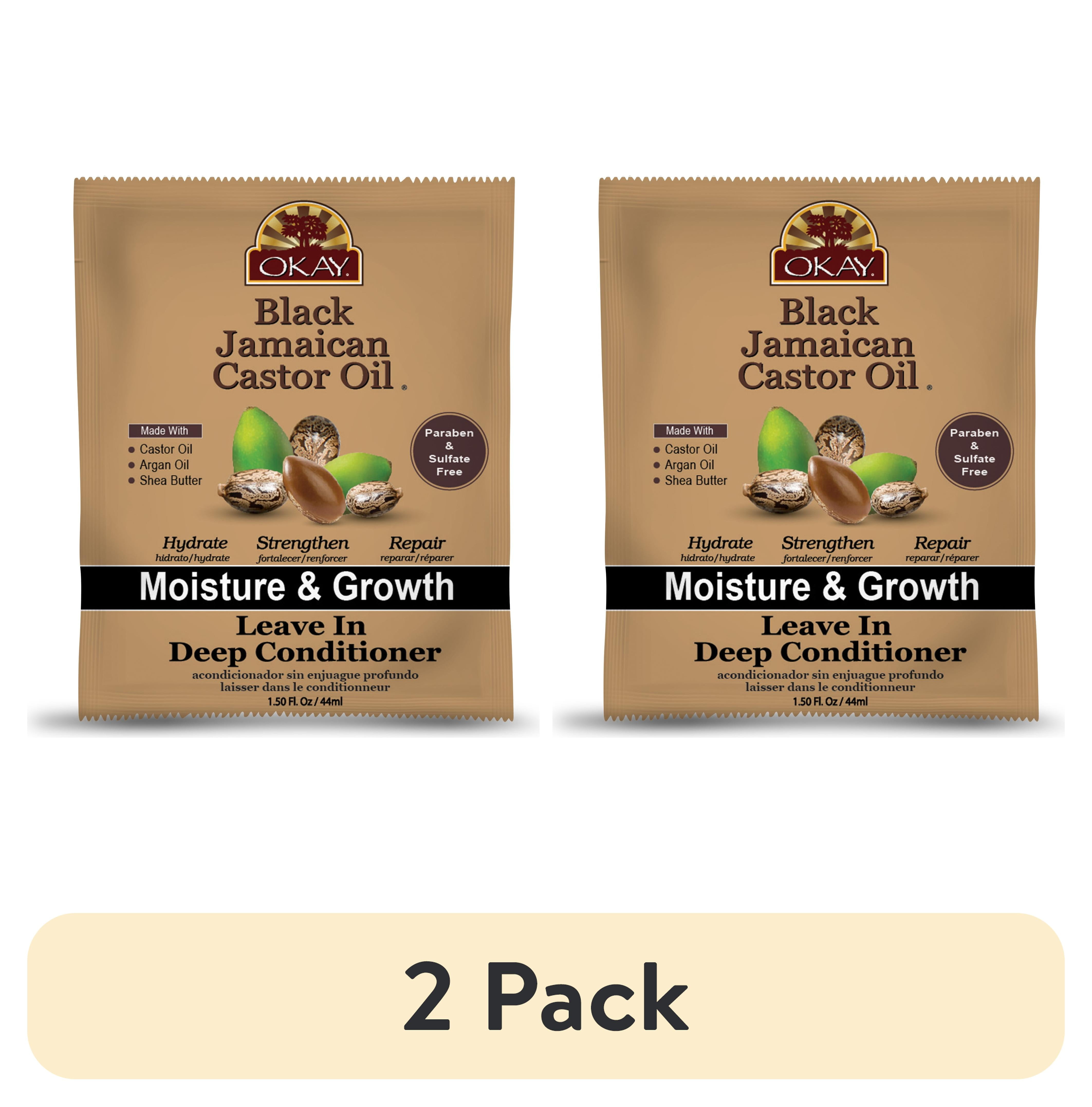 (2 pack) OKAY Black Jamaican Leave-In Conditioner - 1.5oz for Hair Moisture, Growth, and Strength