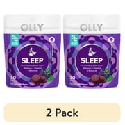 (2 pack) OLLY Sleep Gummy Supplement, Travel Size, 3mg Melatonin, L Theanine, Sleep, Blackberry Flavor, 10 ct