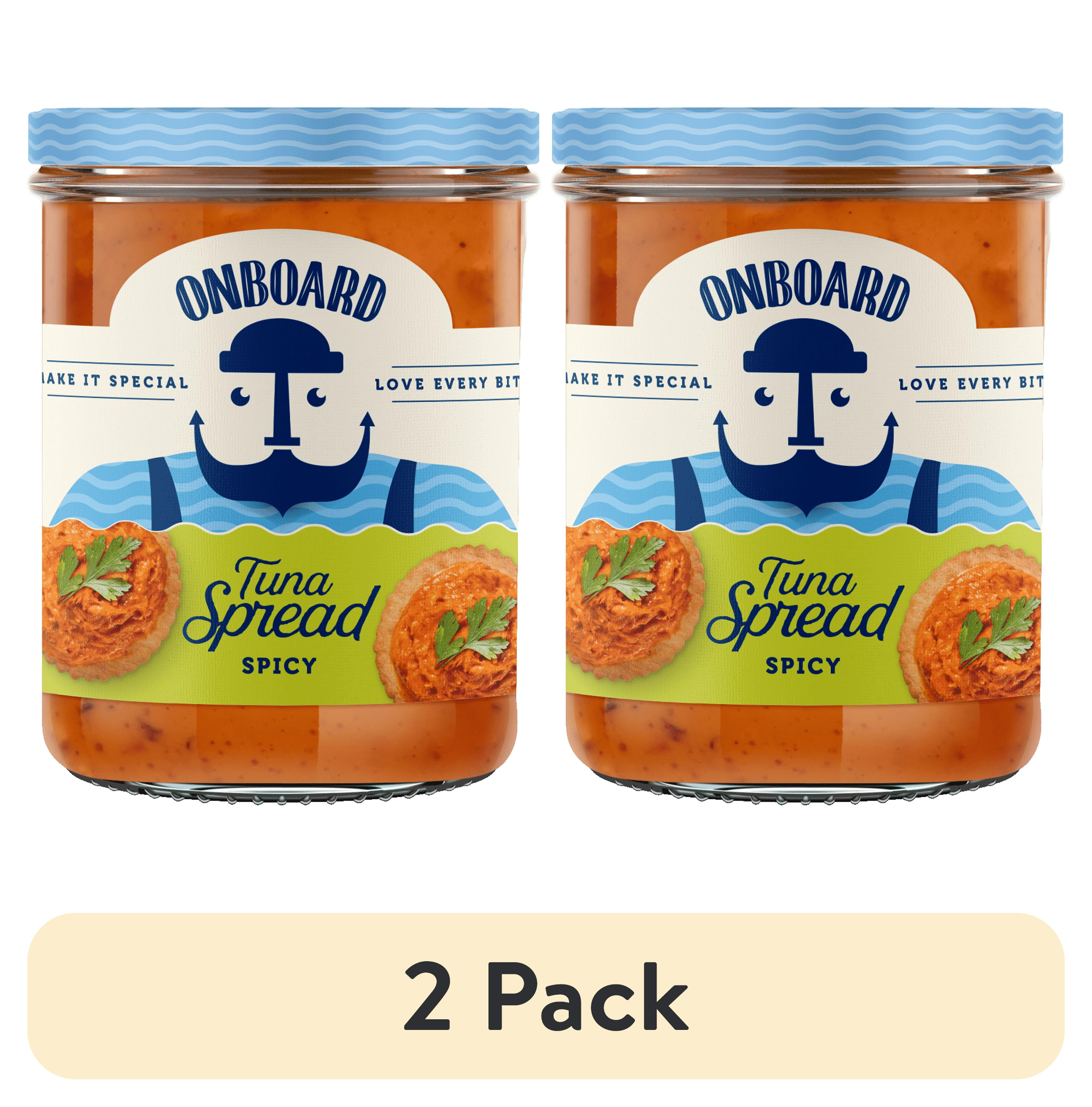 (2 pack) Onboard Yellowfin Spicy Tuna Spread, 7.1 oz Jar, Nuts and Soy Free, Contains Egg and Fish (Tuna)