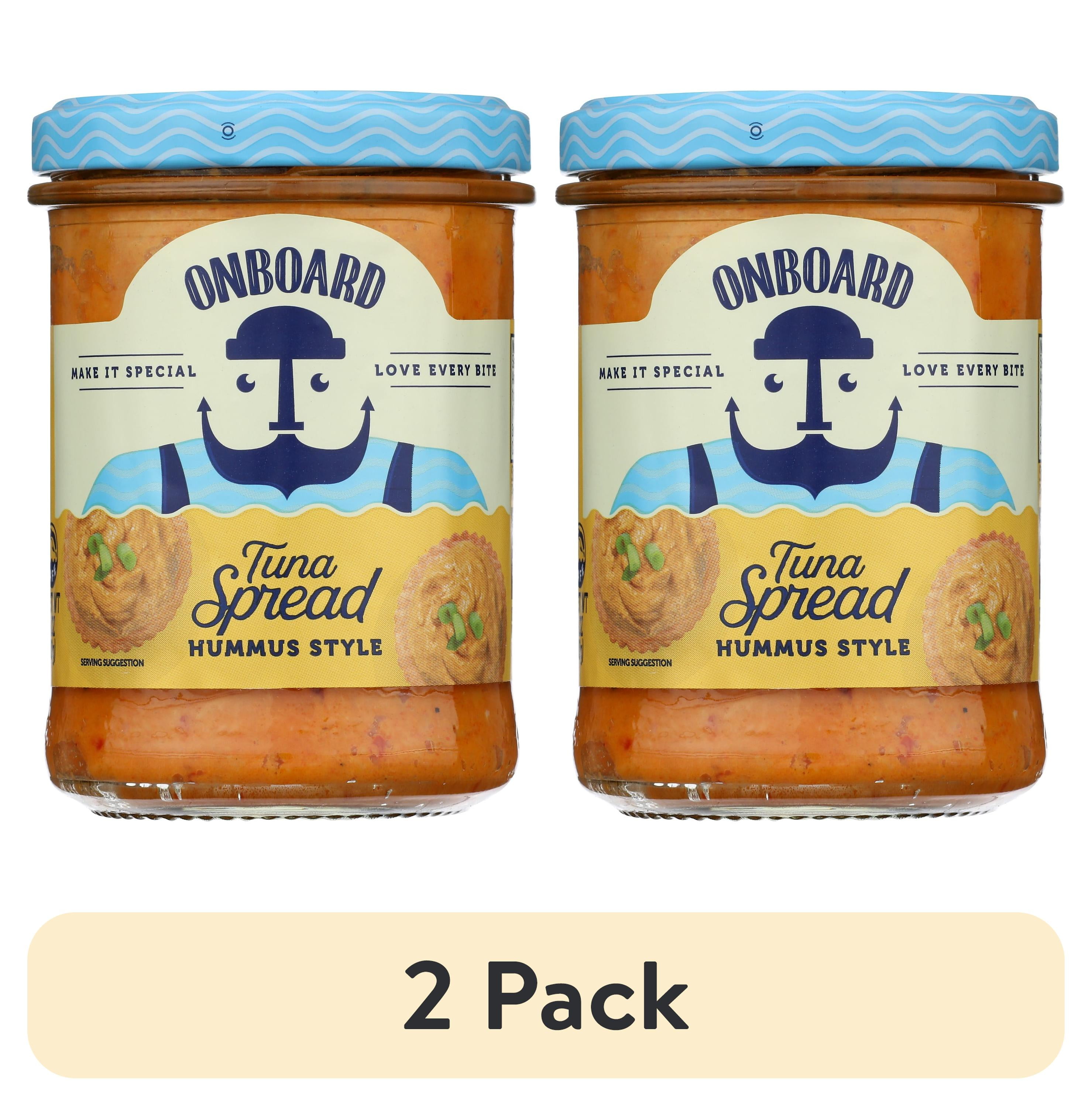 (2 pack) ONBOARD Yellowfin Tuna Spread Hummus Style, 7.1oz Jar, Nuts and Soy Free, Contains Egg and Fish (Tuna)