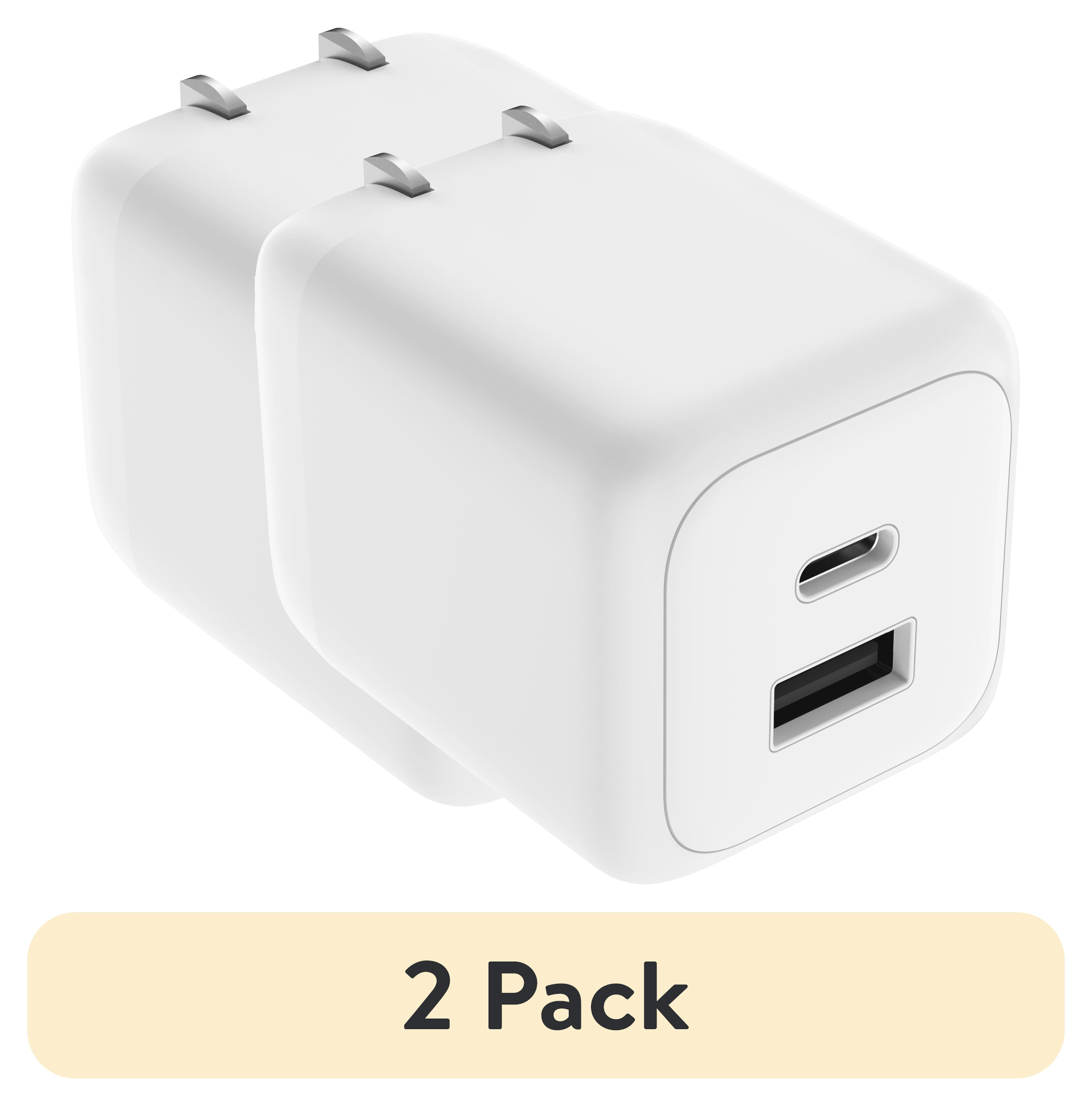 (2 pack) ONN. 32W Dual USB-C and USB Wall Charger Power Adapter