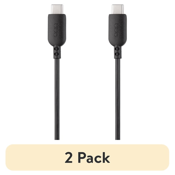 (2 pack) onn 6ft USB-C to USB-A Charging Cable, USB-IF Certified, Compatible with iPhone 17/16/15, Samsung Galaxy, Note, Pixel Devices, & More, Black