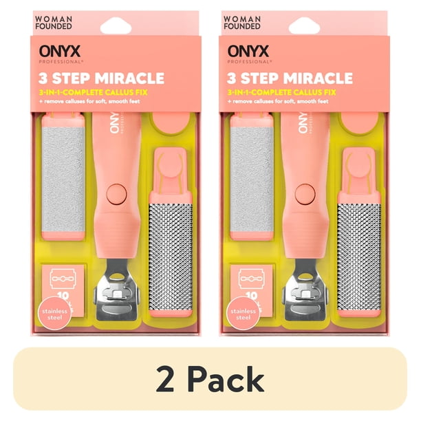 2 pack) ONYX Professional Callus Miracle 3 Step Pedi Tool