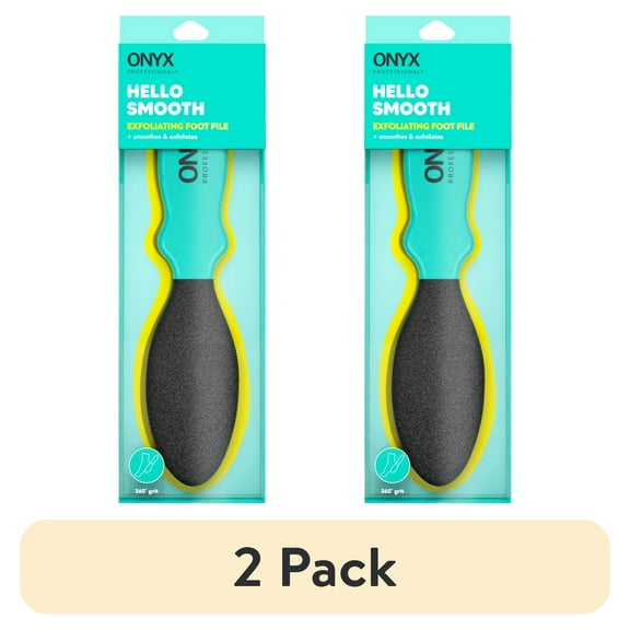 (2 pack) ONYX Professional Stone Sugar Foot File with 360 Degree Grit