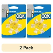 (2 pack) OOK Decor Pins, Lightweight Picture Hangers, Clear, Plastic, Pack of 6