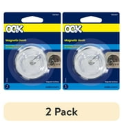 (2 pack) Ook Magnetic Hook, Silver, Zinc Plated, 9lb, 1 pack