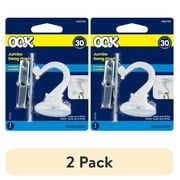 (2 pack) Ook Jumbo Swag Hook, Screw Hook 30 lbs, Steel, White, for Drywall and Wood, 1 pack