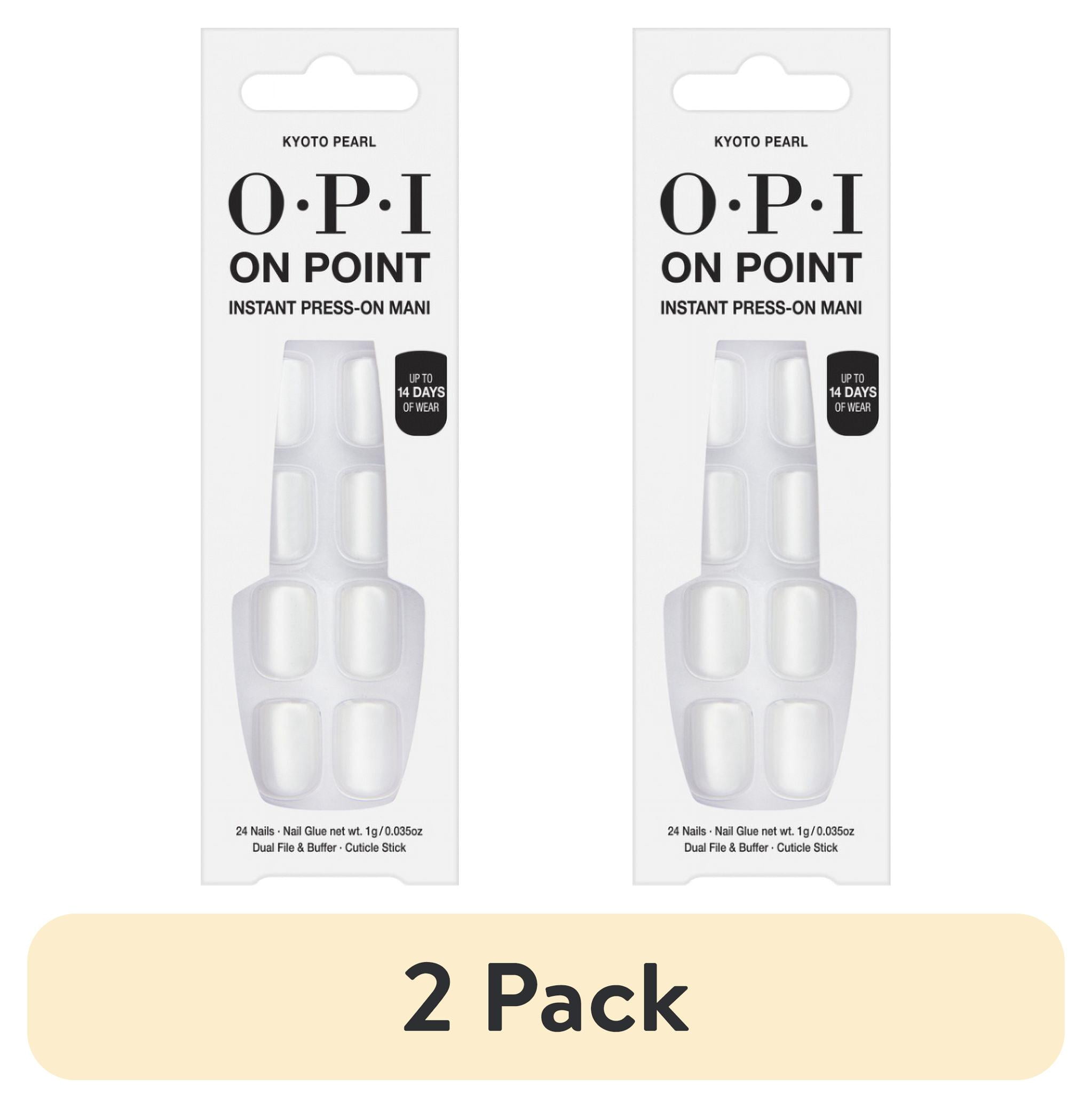 2 pack) OPI On Point Instant Press On Nails, Kyoto Pearl, False