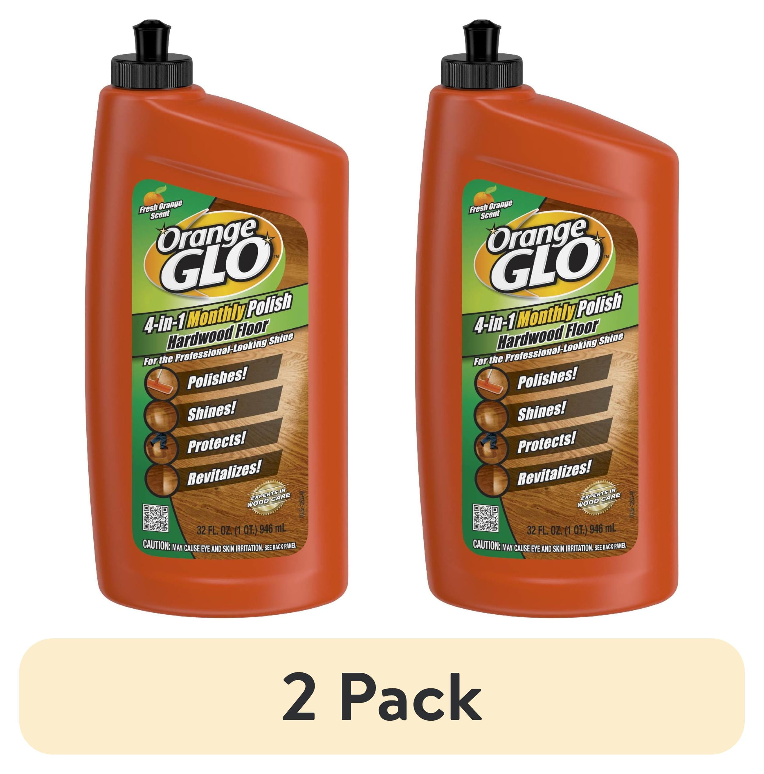 Orange Glo 4-in-1 Hardwood Floor Cleaner and Polish, 24 fl oz, Pack of 2
