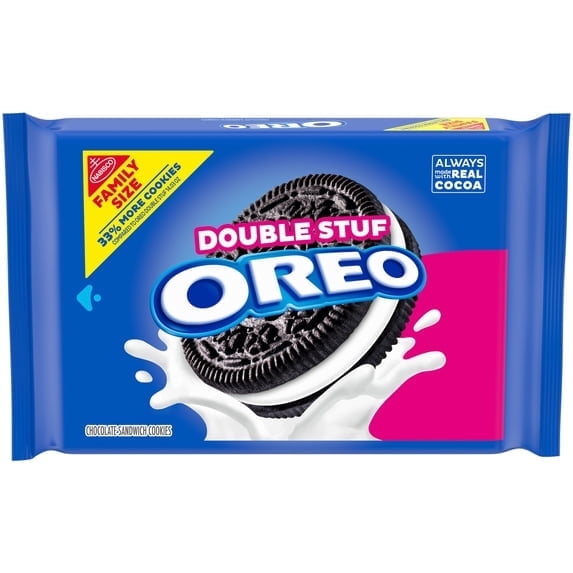 2 pack OREO Double Stuf Chocolate Sandwich Cookies, Family Size, 18.71 oz