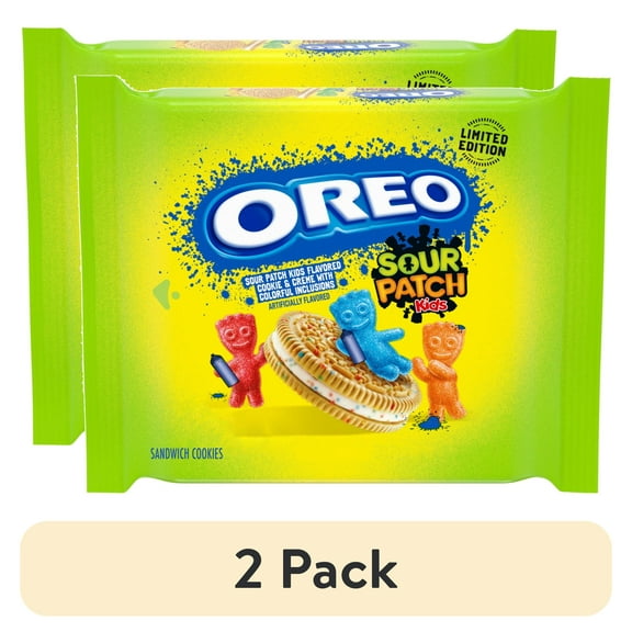 (2 pack) OREO SOUR PATCH KIDS Sandwich Cookies, Limited Edition, 10.68 oz