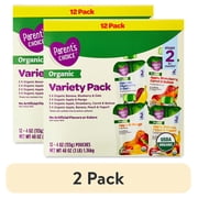 2 pack Parents Choice Organic Stage 2 Baby Food Variety Pack, 4 oz Pouches, 12 Pack