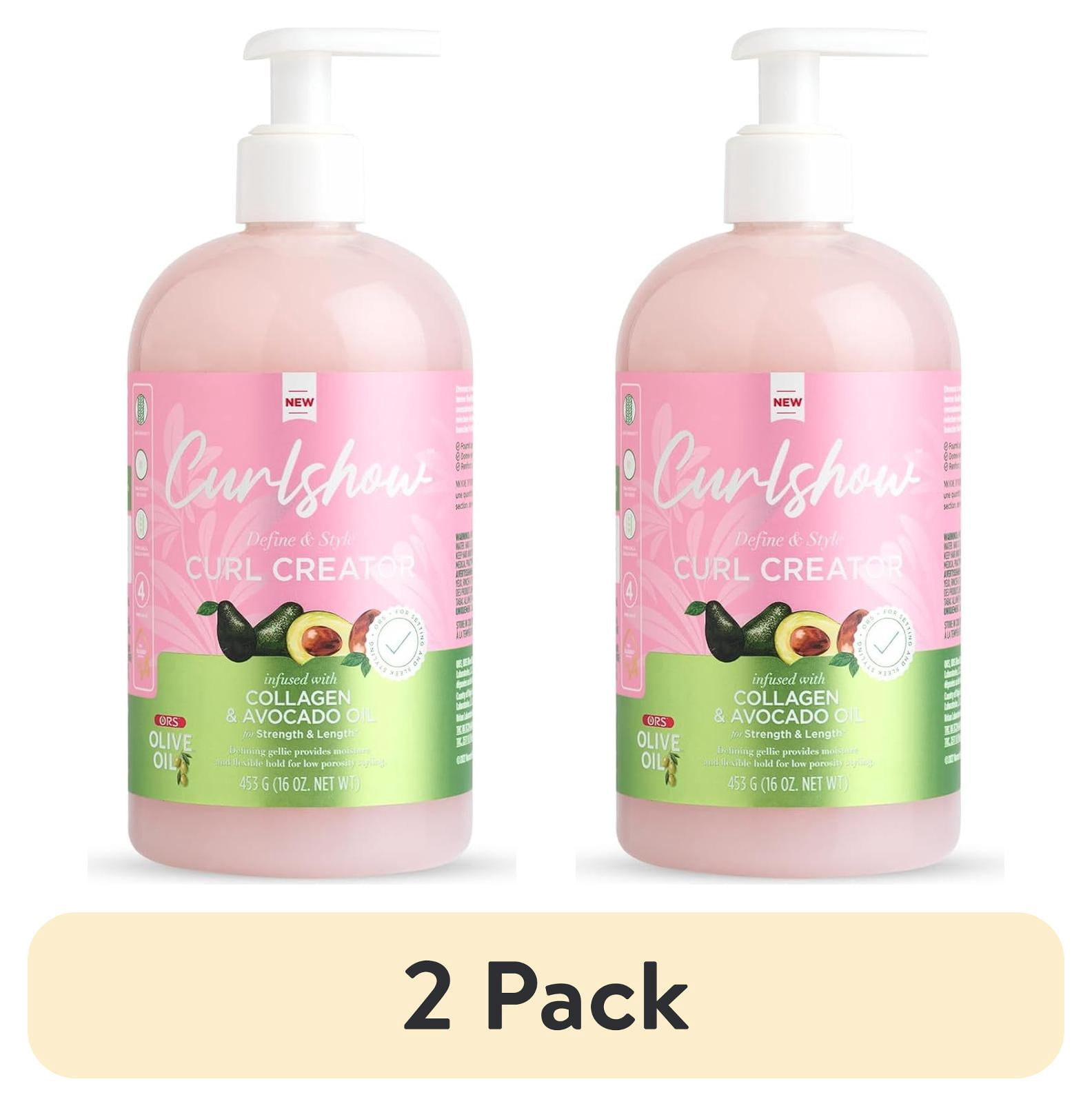 (2 pack) ORS Olive Oil Curlshow Curl Creator for Low Porosity Curly Hair, Defines Curls, Medium Hold, 16 oz