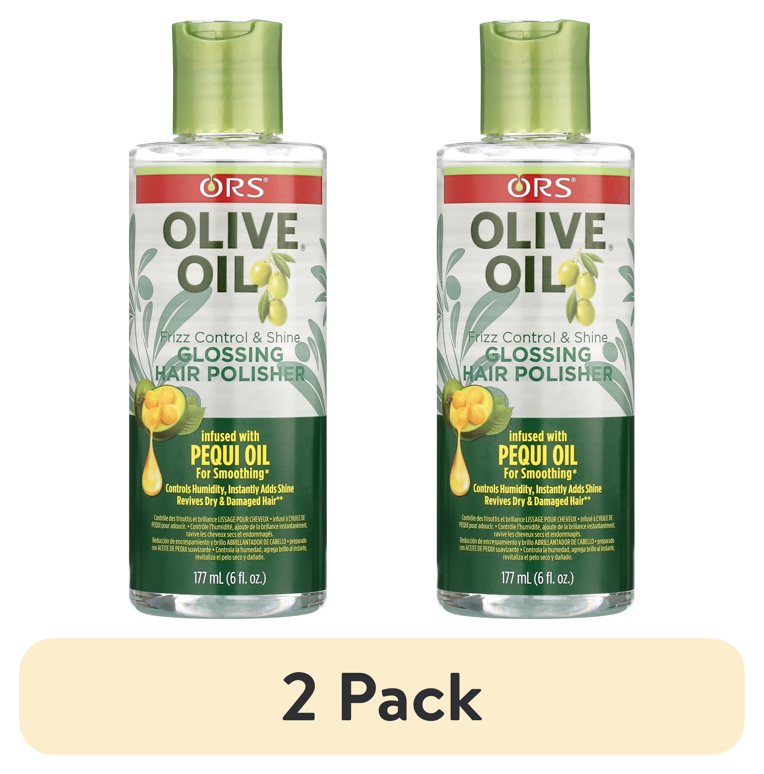 (2 pack) ORS Olive Oil Glossing Hair Polisher for Frizz Control & Shine, All Hair Types, 6.0 fl.oz.