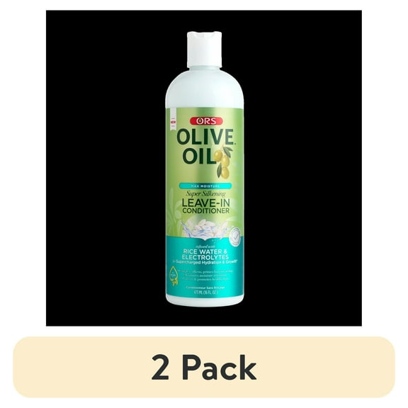 (2 pack) ORS Olive Oil Max Moisture Super Silkening Leave-in Hair Conditioner, All Hair Types, 16 oz