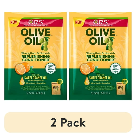 (2 pack) ORS Olive Oil Strengthen & Restore Replenishing Hair Conditioner, All Hair Types, 1.75 oz